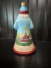 Hand Painted Rare Hotel Del Coronado Santa Ornament Beach Scene 6” Glitterazzi