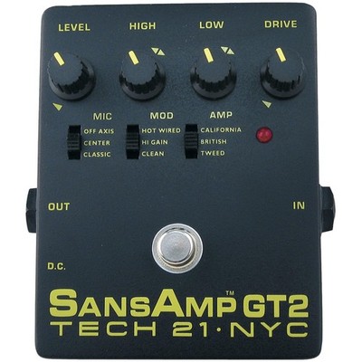 Tech21 Sansamp Gt2 Tube Amplifier Simulator For Guitar_