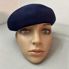 Vintage Henry Pollak Supra Felt Beret 100 Wool Navy USA Made 50  s 60  s
