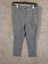 LOFT Houndstooth High Waist Skinny Pant Womens 6 Black Blue Pockets Stretch Chic
