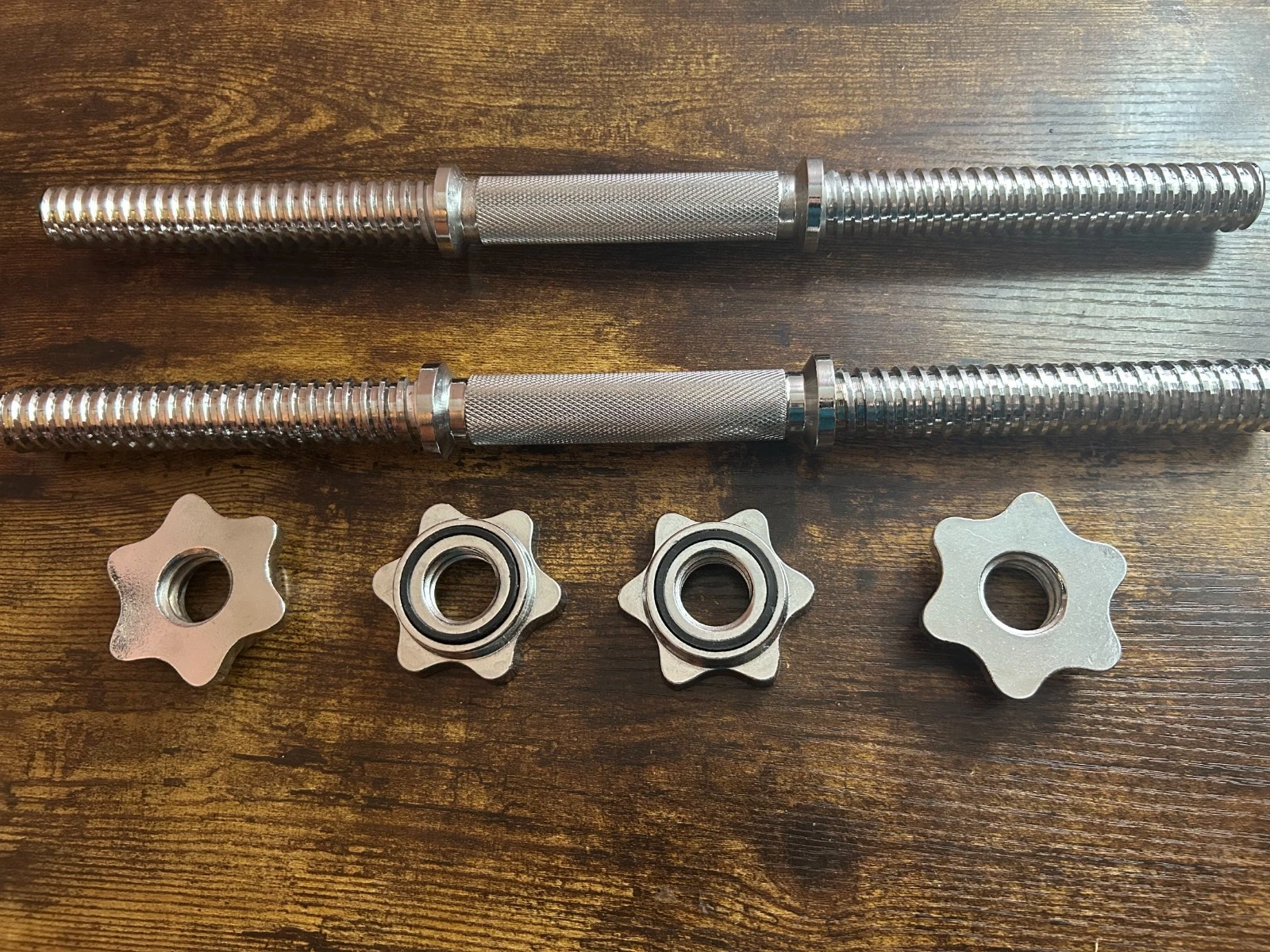 Cast Iron Adjustable Dumbbell Handles – 1″ Standard Spin-Lock (Pair)