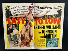 Original 1953 EASY TO LOVE Half Sheet Poster 22x28 - ESTHER WILLIAMS TONY MARTIN