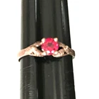 Vintage Ring MARKED 925 STERLING SILVER Size 3 Ruby Band Jewelry lot y