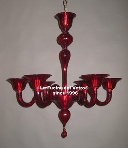 Lampadario in vetro di murano moderno rosso murano glass ... Lampadari moderni murano