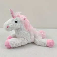 Dan Dee White  Pink Unicorn Pink Ribbons Plush Stuffed Animal Toy