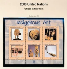 UNITED NATIONS UN 2006 INDIGENOUS ART ALL 3 OFFICES MNH