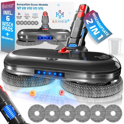 KESSER Wischaufsatz für Dyson Wischmopp Nass Trocken Wischkopf V7 V8 V10 V11 V15