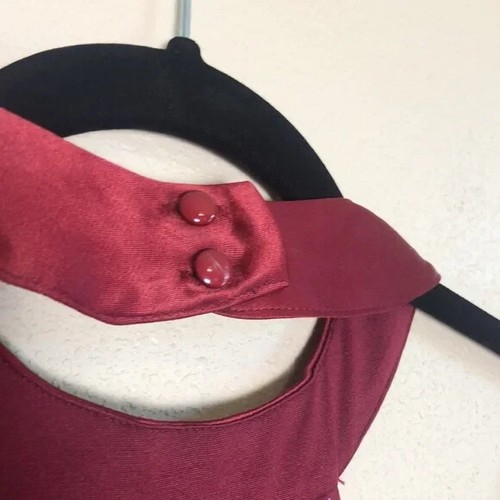 New LULUS XS Paris Romance Burgundy Satin Halter Skater Dress Feminine Party - Picture 10 of 14