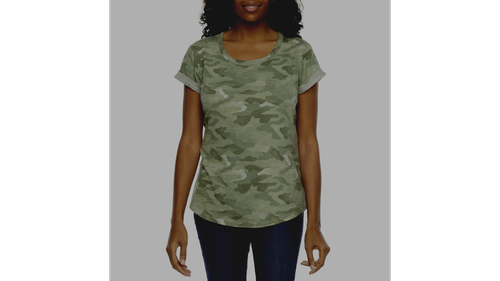 NWT Women a.n.a. CAMO POCKET Tee Cotton 