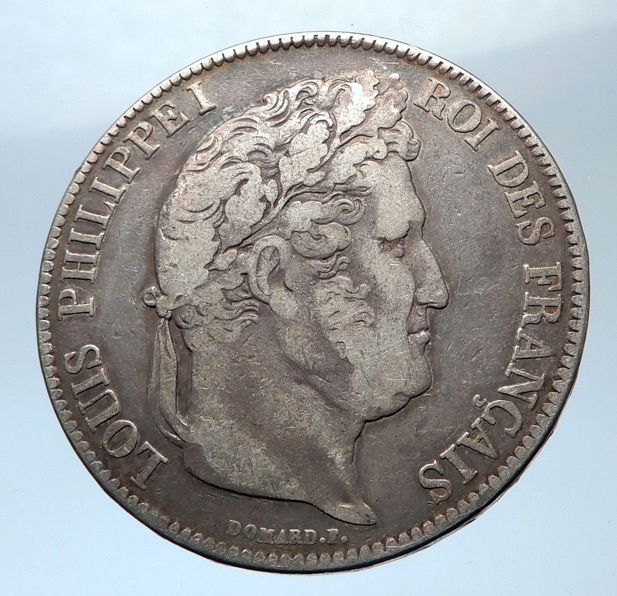 1833 FRANCE King Louis Philippe I French Antique Silver 5 Francs