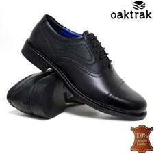 Mens Leather Oxford Shoes Smart Formal Casual Brogue Lace Toe Cap Office Shoes