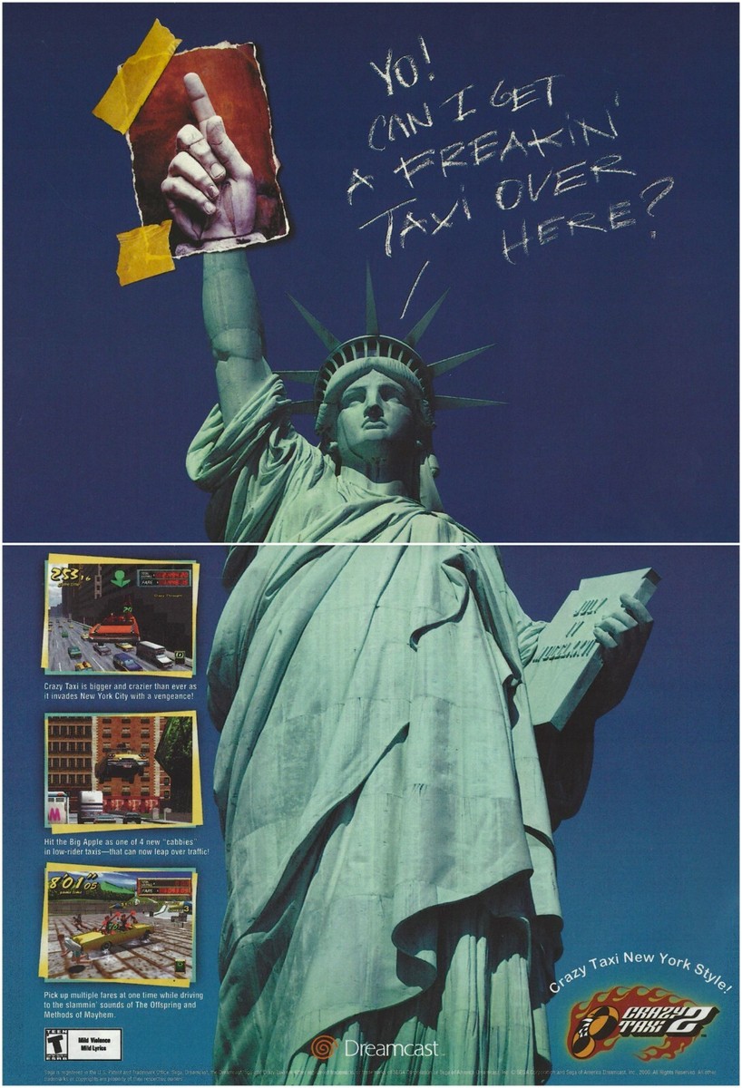 Crazy Taxi 2 Print Ad/Poster Art Sega Dreamcast | eBay