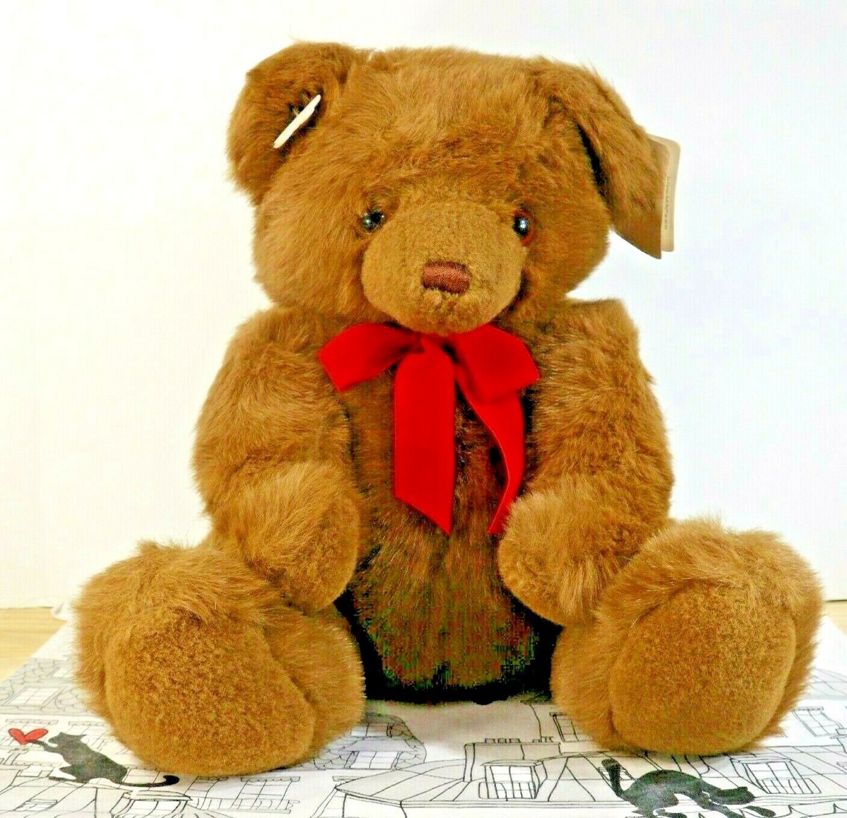Russ Berrie TEDDY Caress Soft Pet 7673 Brown Plush BEAR with tags