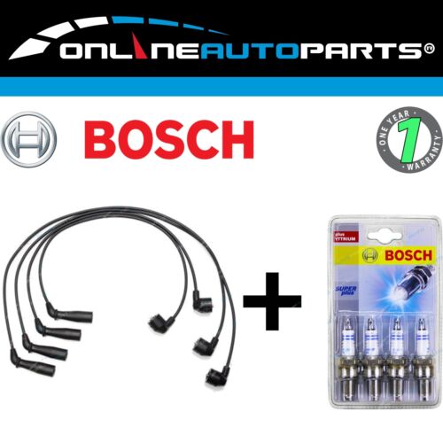 Bosch Spark Plugs+Leads Kit for Hiace SBV RCH12 RCH22 RZH113 2RZE 4cyl 95~03 - Picture 1 of 3