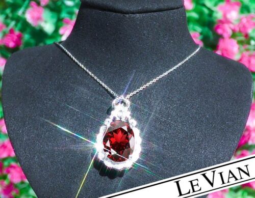 LE VIAN Diamond Necklace 18K Gold 18.69ct Garnet Diamond Pendant Necklace LEVIAN - Picture 1 of 15