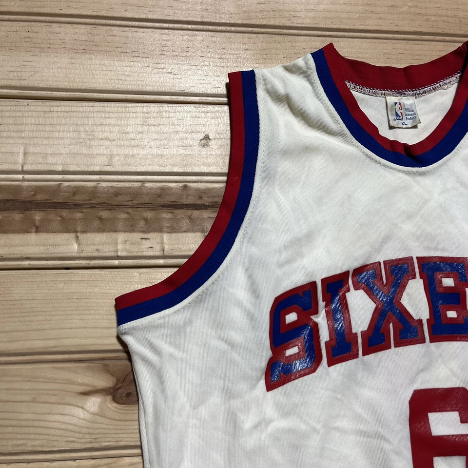 De colección Años 70 Philadelphia 76ers Julius Erving #6 NBA Baloncesto Herder Juvenil XL Foto 2 de 4