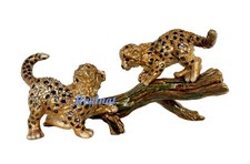 JAY STRONGWATER BOBO & RAFI CHEETAH CUBS ON BRANCH SWROVSKI USED NO BOX USA