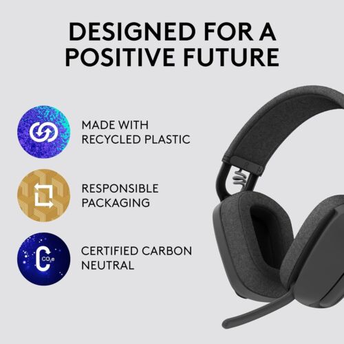 LOGITECH ZONE VIBE 100 LIGHTWEIGHT WIRELESS OVER EAR HEADPHONES - GRAPHITE - Picture 5 of 10