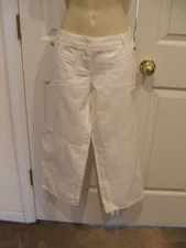 NWT Moda international WHITE CROPPED pants TIES TO RAISE TO SHORTS Size 10 W-30