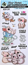 Koalas Art Impressions Koala Bear Clear Acrylic Stamp Set 5386 NEW!