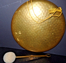 Gong Messing Hammerschlagoptik VINTAGE mit Metallschlegel D:25cm