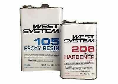 West System 655-105B Epoxy Resin with Slow Hardener Gallon Kit 655-206B Quart