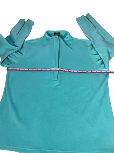 L.L.Bean Pullover Women Large Fleece Cyan Teal Color Long Sleeves Zipper - Picture 8 of 10