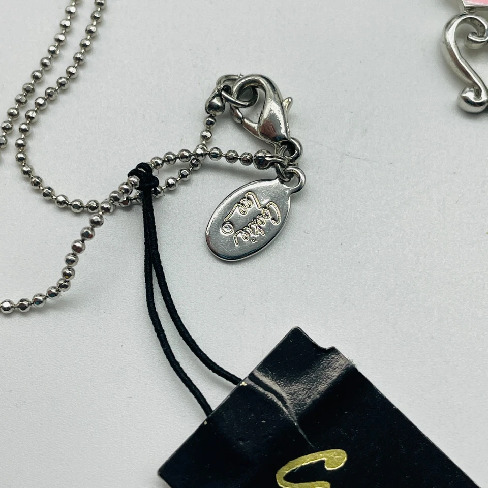 COOKIE LEE Collar Corazón Coronado Dije Tono Plata Rosa Esmalte Amor San Valentín Foto 4 de 4