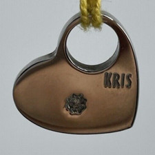 CIONDOLO PENDENTE CUORE COLORE ARGENTO FIRMATO DIAMANTE 0,01KT PER COLLANA DONNA