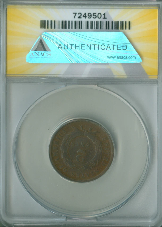 1867 2c  ANACS F-15  (2228238) - Image 3 of 4