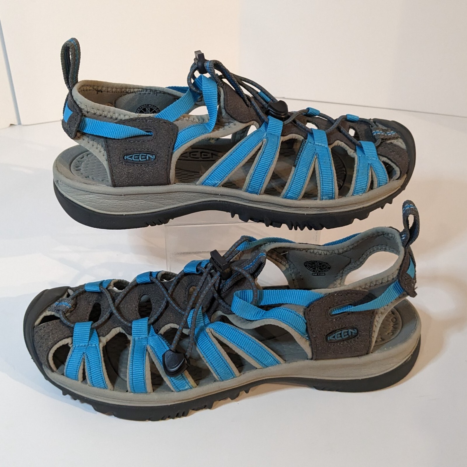 Sandalo KEEN Whisper donna taglia 10 blu grigio escursionismo sport punta chiusa scarpe da acqua