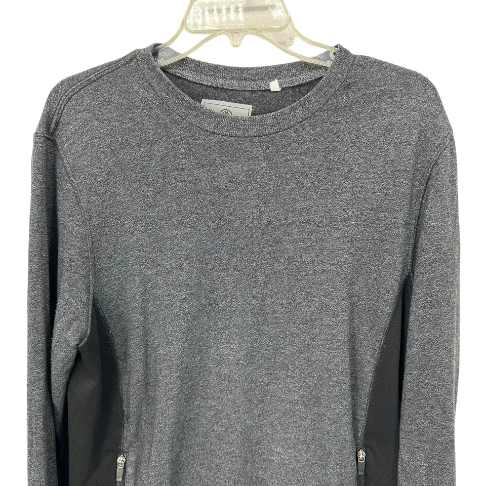 On The Byas Hombres Sudadera Pullover Talla Mediana Cremallera Bolsillo Gris Negro Foto 2 de 4