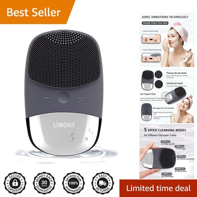 3-in-1 Electric Silicone Facial Cleansing Brush - Waterproof & Rechargeable