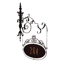 Luxe?Personalized Iron Address Sign House Number Wall Bracket Outdoor 5 Digit