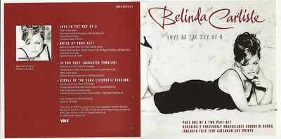 BELINDA CARLISLE LOVE IN THE KEY OF C  4-TRACK UK CD INC CALENDAR ART PRINTS