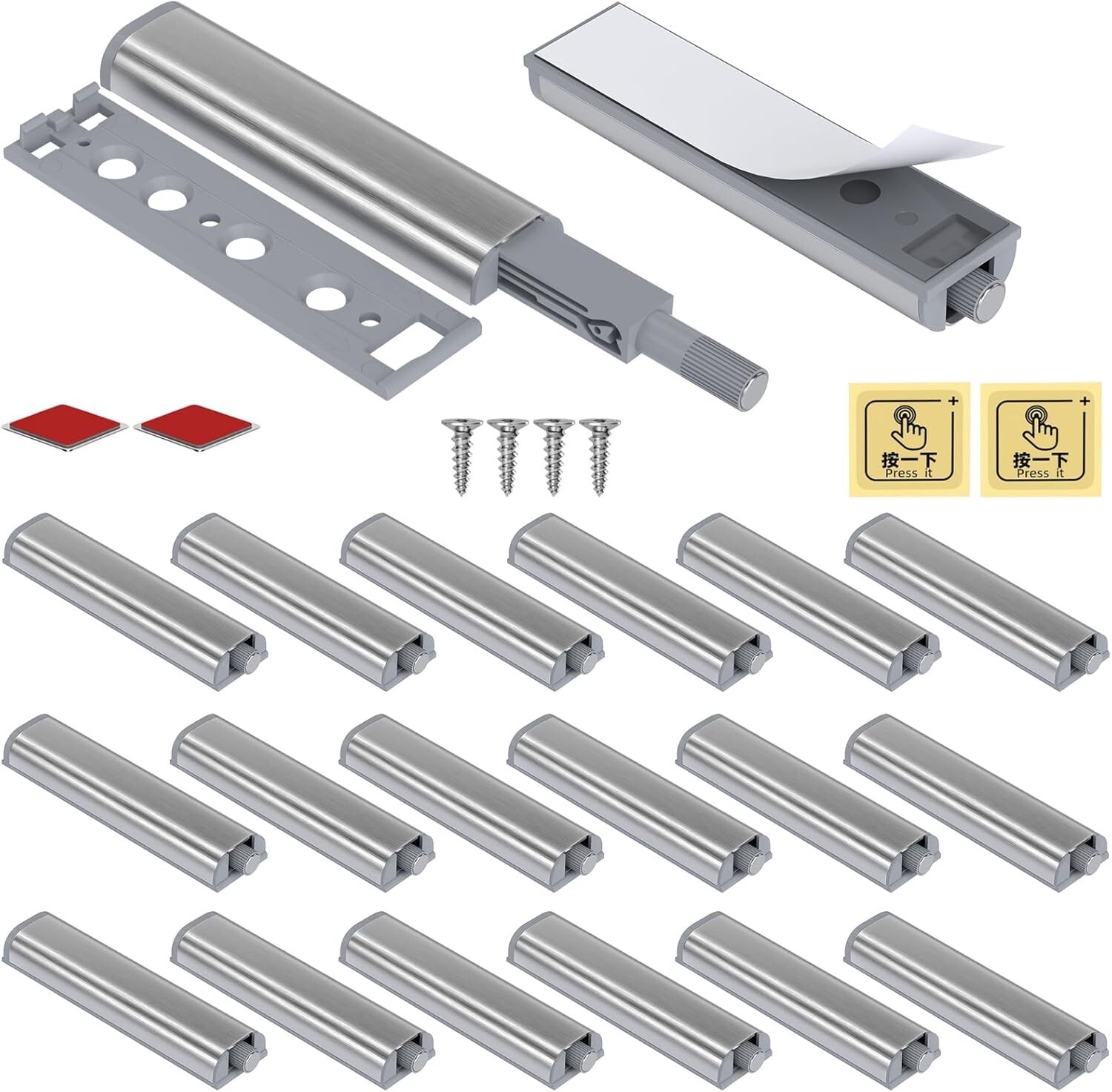 Premium Magnetic Push Latch Set for Seamless Kitchen Cabinets - 20 Pieces