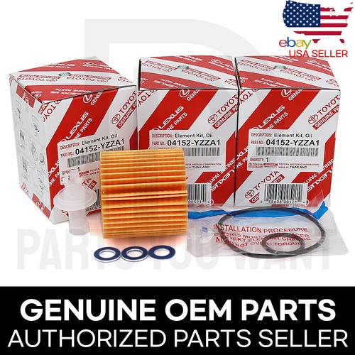 [SET OF 3] GENUINE Lexus Toyota OEM Oil Filters YZZA1 W/ Drain Plug