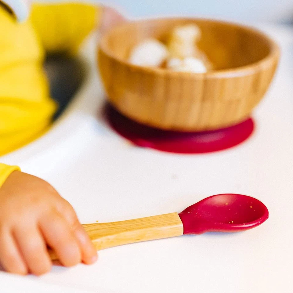 Bambusschalen-Set rund I Saugnapf-Schüssel mit Löffel - FSC-zertifiziert I to... - Bild 4 von 4