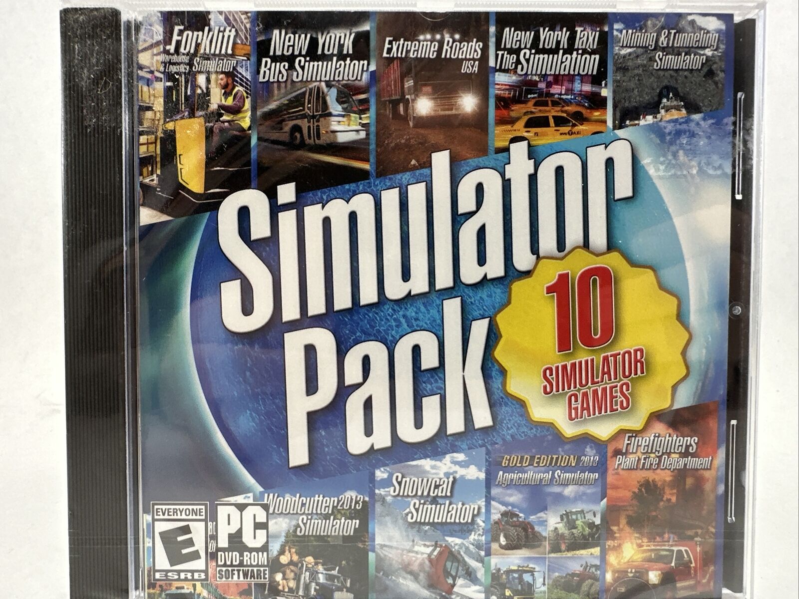 SIMULATOR PACK 10 GAMES PC DVD ROM VIDEO GAME Bus Taxi Farm Mining Snowcat  more