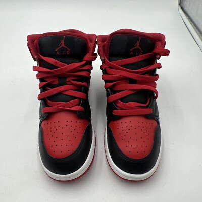 NIKE AIR JORDAN 1 MID GS DQ8423-060 BLACK FIRE RED WHITE YOUTH