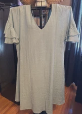 DAVI & DANI Fully Lined PINKBLUSH DRESS w/Pockets & Ruffled Sleeves-Size 1XL-NWT