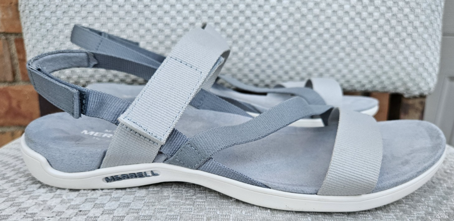 Merrell Sandali Donna 2875882 District 3 Strap Web Grigio Cinturino Taglia 11