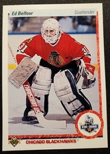 1990-91 Upper Deck ED BELFOUR RC #55 - ROOKIE - HOF - Chicago Blackhawks - Stars