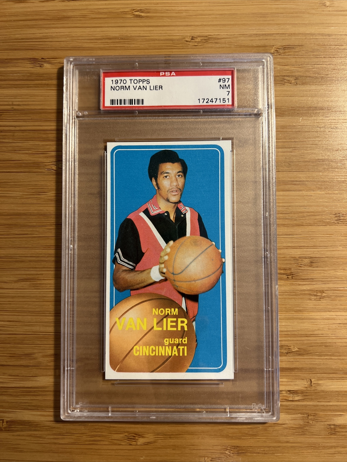 1970 Topps Basketball #97 Norm Van Lier PSA 7 NM