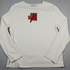 Vintage 90s M C Sportswear Bird Cardinal Sweatshirt Womens XL CREAM WHITE