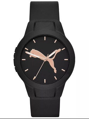 PUMA Uhr Damenuhr Plastik schwarz P1006