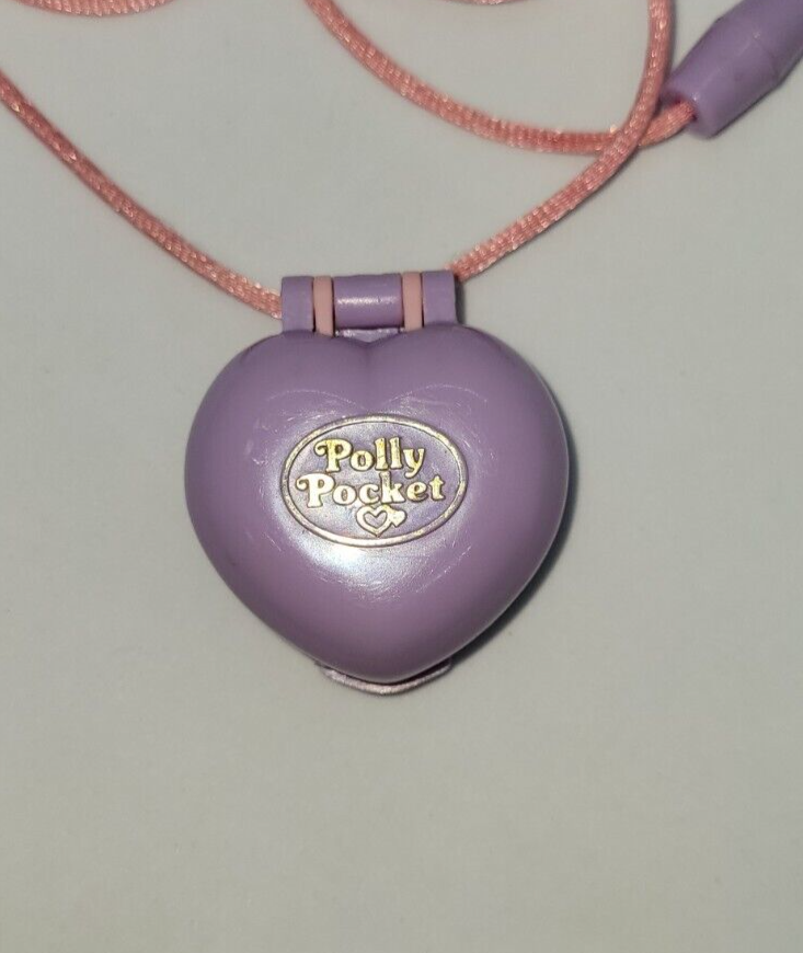 Collier Polly Pocket 1991 – Pretty Picture Locket – Cœur Bleu Bluebird