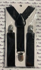 Unbranded Toddler Black Adjustable Clip-On Suspenders BRAND NEW