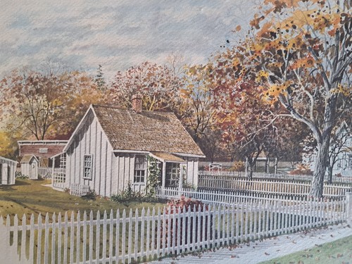 Stan Haring Art Print Herbert Hoover Birthplace VINTAGE West Branch, Iowa - Picture 4 of 5