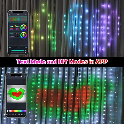 LED Fairy Curtain Lights LED Window String Lights Programmable for Wedding Party - Picture 5 of 25